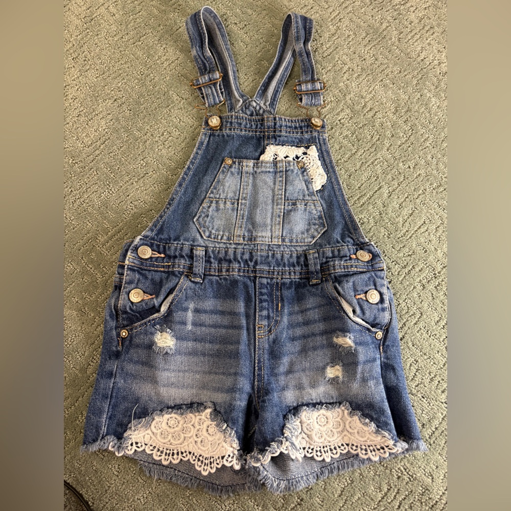 Jordache Girls denim lace jumpsuit.